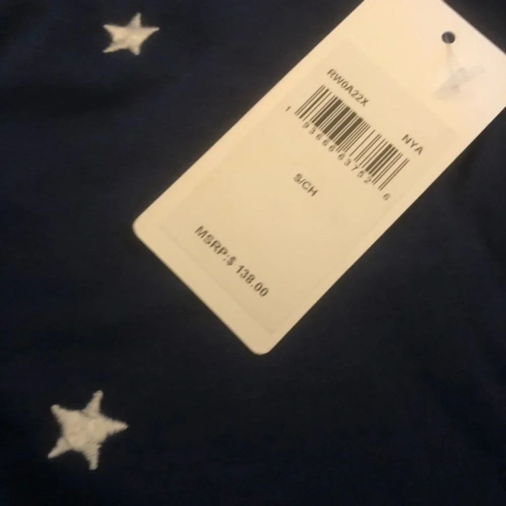 Splendid navy star embroidered drawstring joggers